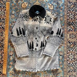 Vintage All Over Print Nature Fleece Jacket